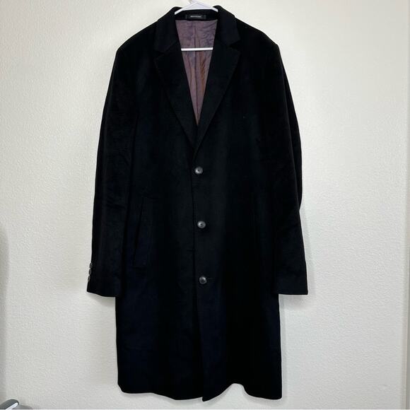 Boss Hugo Boss Wool Cashmere Blend Black Coat 44L - Picture 1 of 5